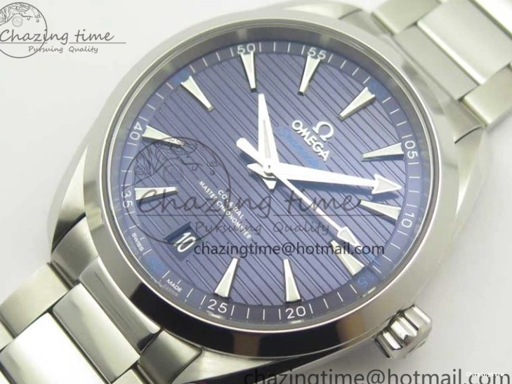 0130 Aqua Terra 150M Master Chronometers VSF 1:1 Best Edition Deep Blue Dial Silver Hand on SS Bracelet A8900 Super Clone HighPerformance 8013